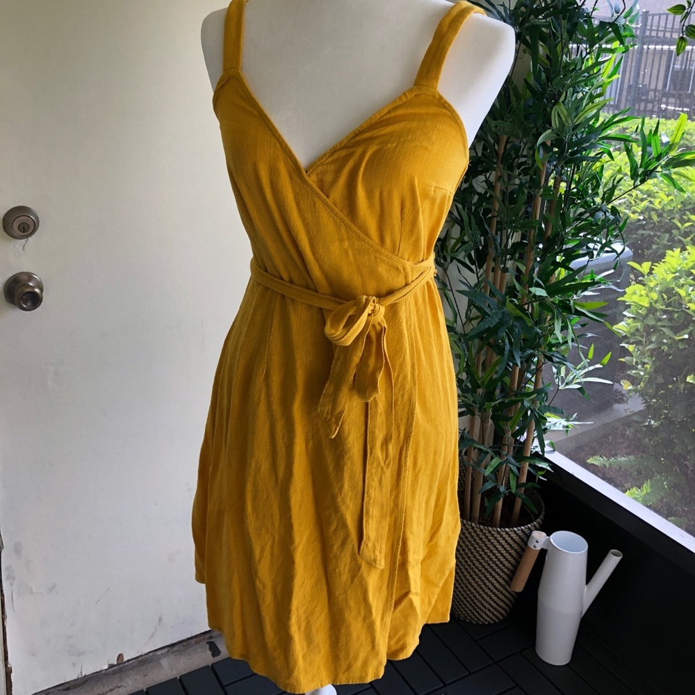 Universal Thread Yellow Wrap Around Dress
